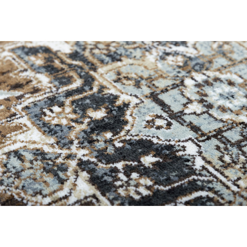 Tapis tissé à la machine 100% polyester recyclé hybride, Rectangle 5 pi 2 po x 7 pi 9 po