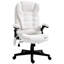 Fauteuil de bureau 6 points vibrant et chauffant. Blanc crème. Coussin inclinable. Siège réglable de 17,75 po à 21,75 po. Chaise Everlast Comfort Option de chauffage. . Sans limite