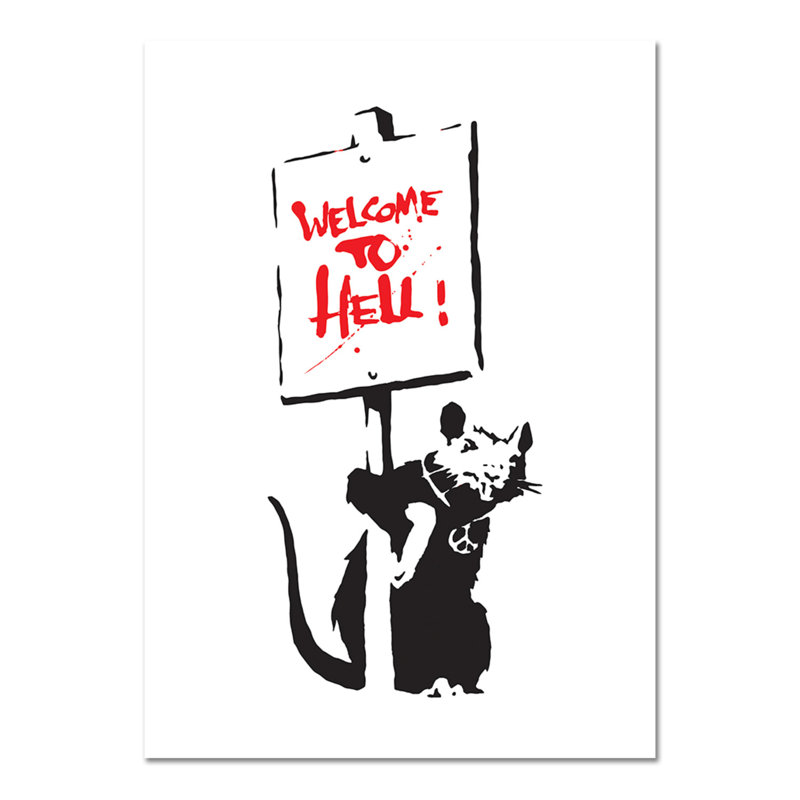 Welcome To Hell by Banksy - No Frame Print on Plastic / Acrylic, 95cm H x 65cm W