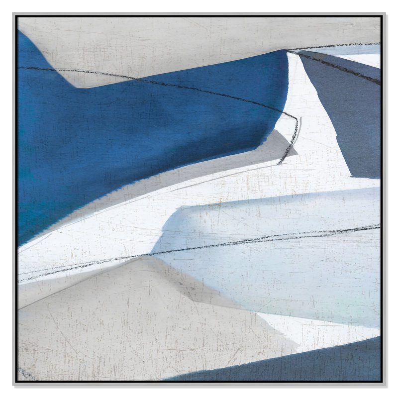 «Dynamic Drifts II» par Emma Peal, Encadrement argenté, Pas de tapis, H 46,5 po x l 46,5 po x P 2 po