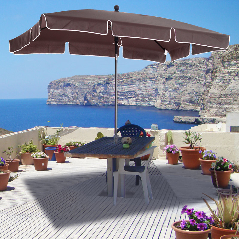 2m x 1.3m Rectangular Parasol Rosenda, Brown