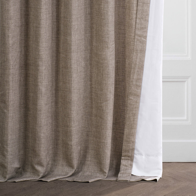 Armita Italian Faux Linen Room Darkening Curtains for Bedroom & Living Room Curtains - Single Panel Window Curtains