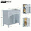 Meuble-lavabo simple autoportant moderne sans lavabo, avec 6 tiroirs et 2 armoires