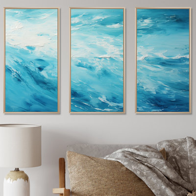«Azure Blue Lagoon Horizon II - Coastal Waves», ensemble d'art sur toile