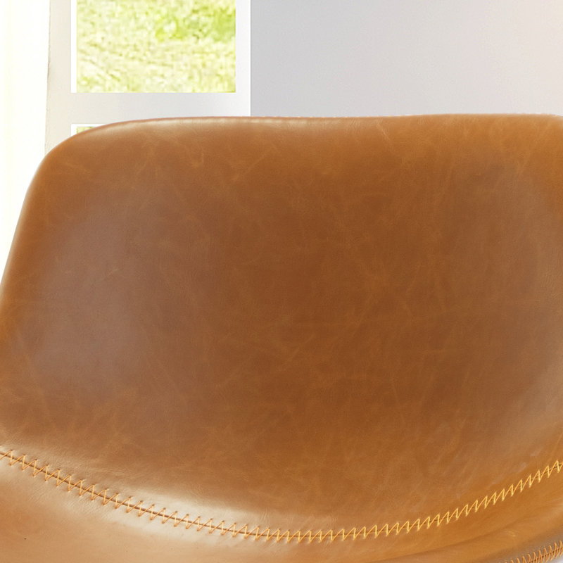 Tabouret de comptoir en simili cuir Aiyana, Tabouret de bar (siège d'une hauteur de 30 po), Gris