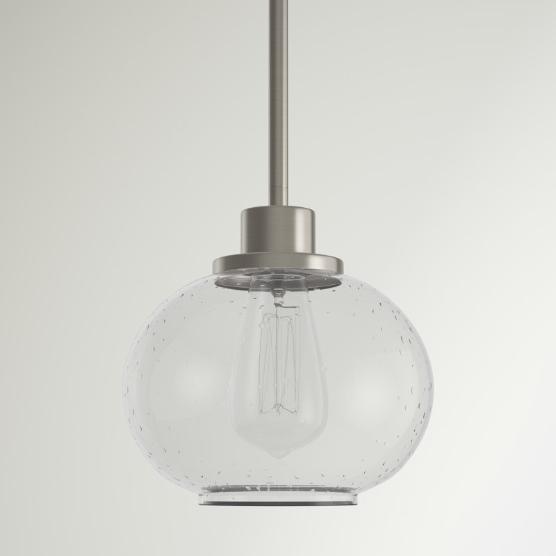 Luminaire suspendu sphérique 1 lumière Spofford, Nickel brossé