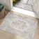 Vintage Floral Distressed Design Non-Slip Low-Pile Soft Thin Faux Wool Area Rug