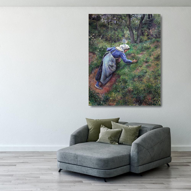 Peasant Gathering Grass, 36" H x 28" W