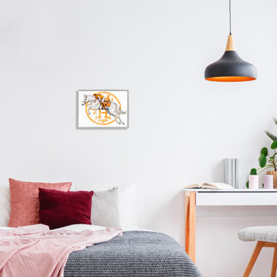 «Jockey Riding Race Horse Glam Fashion Logo» par Ziwei Li - cadre photo, impression sur bois