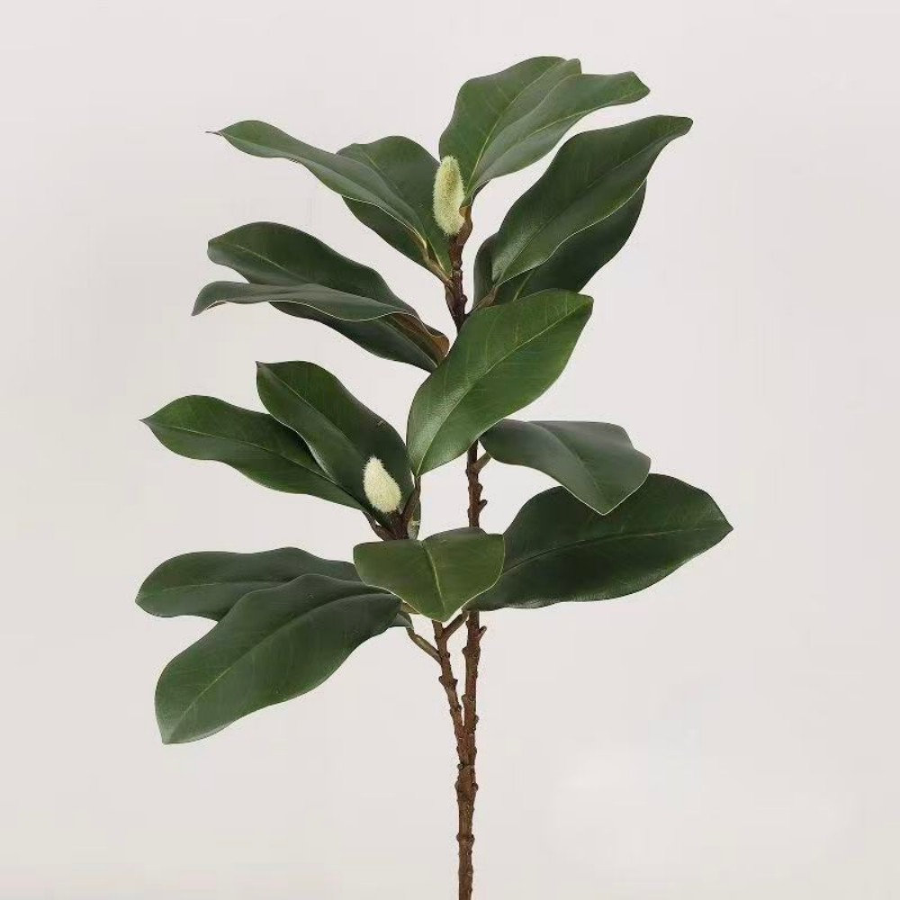 29" Artificial Magnolia Leaves Branch For Vase Filler, Farmhouse Long Stem For Wedding Party Home Office Table Centerpiece Shelf Decorations