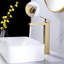 Grand robinet de salle de bain monotrou avec plaque de pont, certifié CUPC, en or brossé ou noir mat-68971132