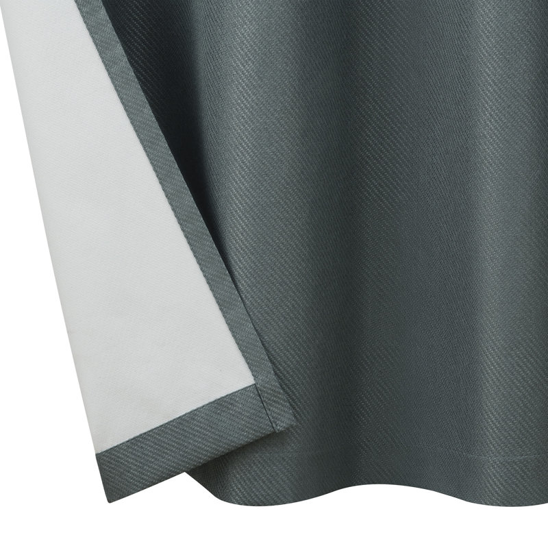 Nautica Synthetic Solid Color Blackout Thermal Rod Pocket Curtain Panels, 52" W x 84" L, Charcoal