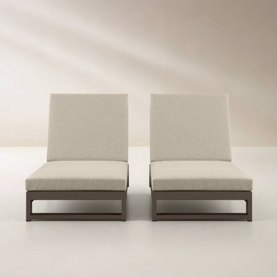 KOVA Minimalist Aluminum Outdoor Chaise Lounge (Set of 2)