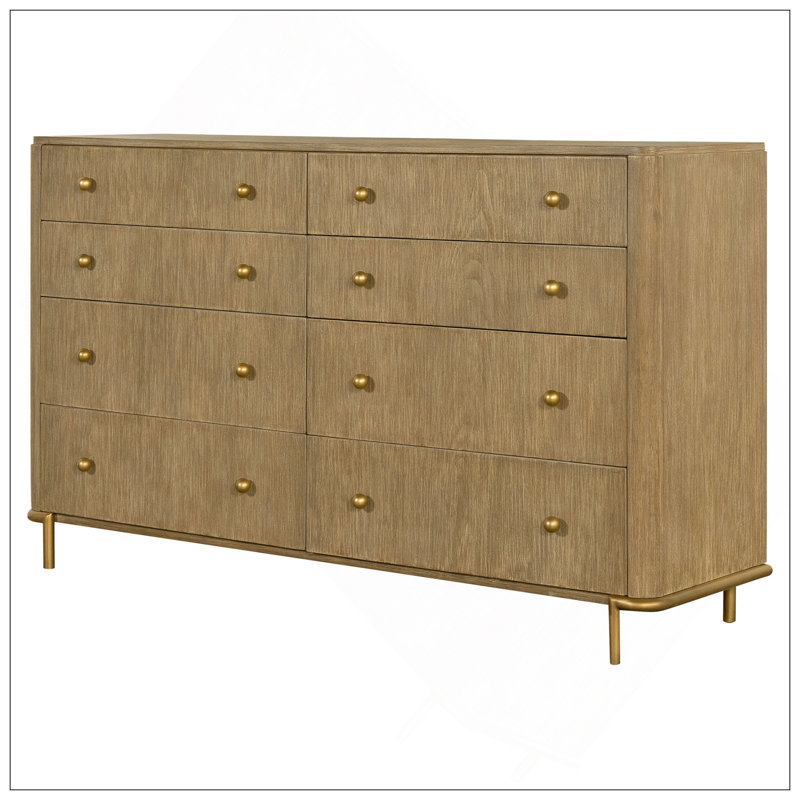 Commode rectangulaire à 8 tiroirs Stevie, Sable