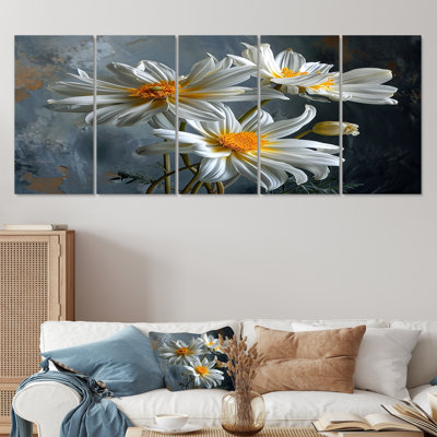 Shelva - marguerite, art mural 5 pièces