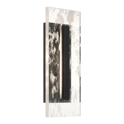 Hokku Designs Lovettsville - Applique murale d'extérieur 1 lumière DEL au fini sable charbon
