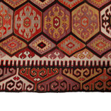 Red Vintage Flatweave Wool Runner - 5'9"" x 14'4""