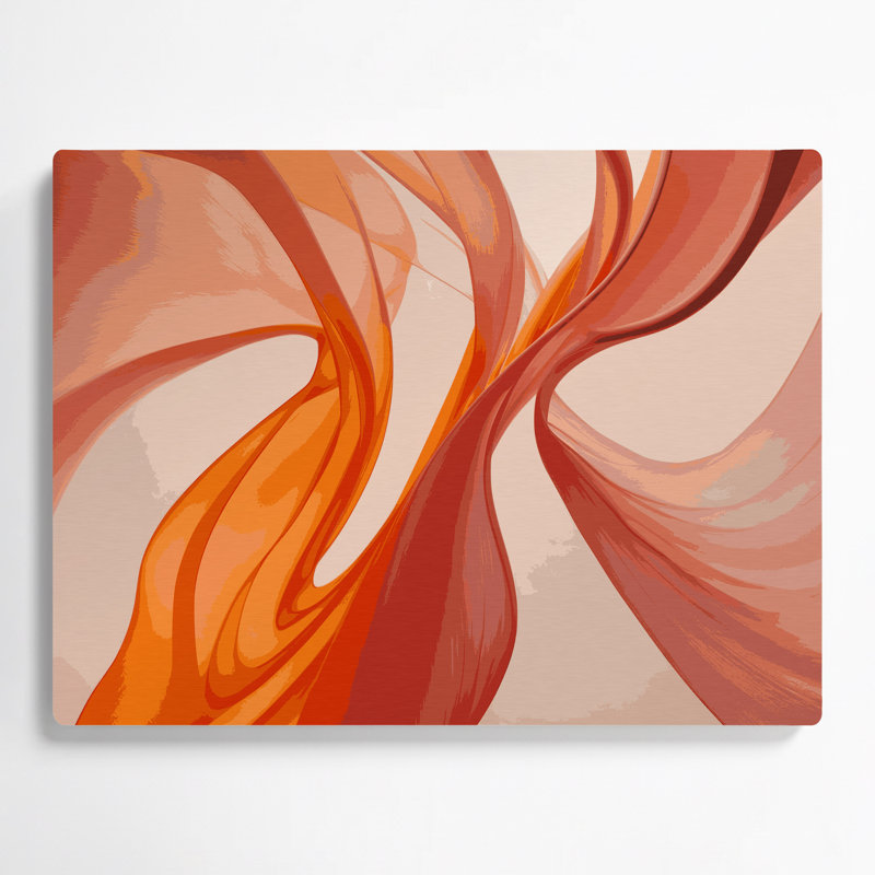 Gradient abstrait 1, art mural en métal beige, H 11 po x l 14 po