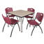 Plateau de table Kee Square, 4 chaises empilables-1077686485-1077686486-1077686511