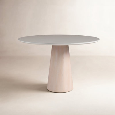 Burdon 47" Glass Top Pedestal Dining Table