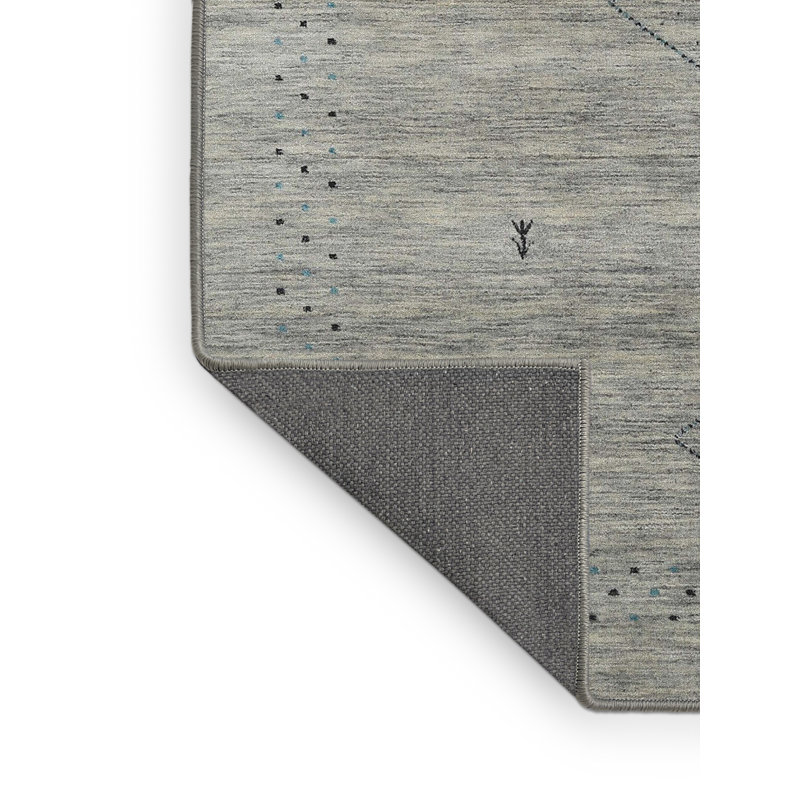 Tapis gris/argenté contemporaine, Rectangle 5 pi x 7 pi