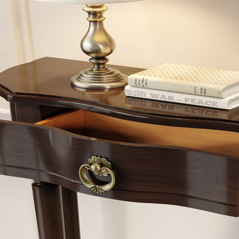 Console multifonctionnelle en bois massif, H 35,43 po x l 43,31 po x P 11,81 po, Bois brun foncé