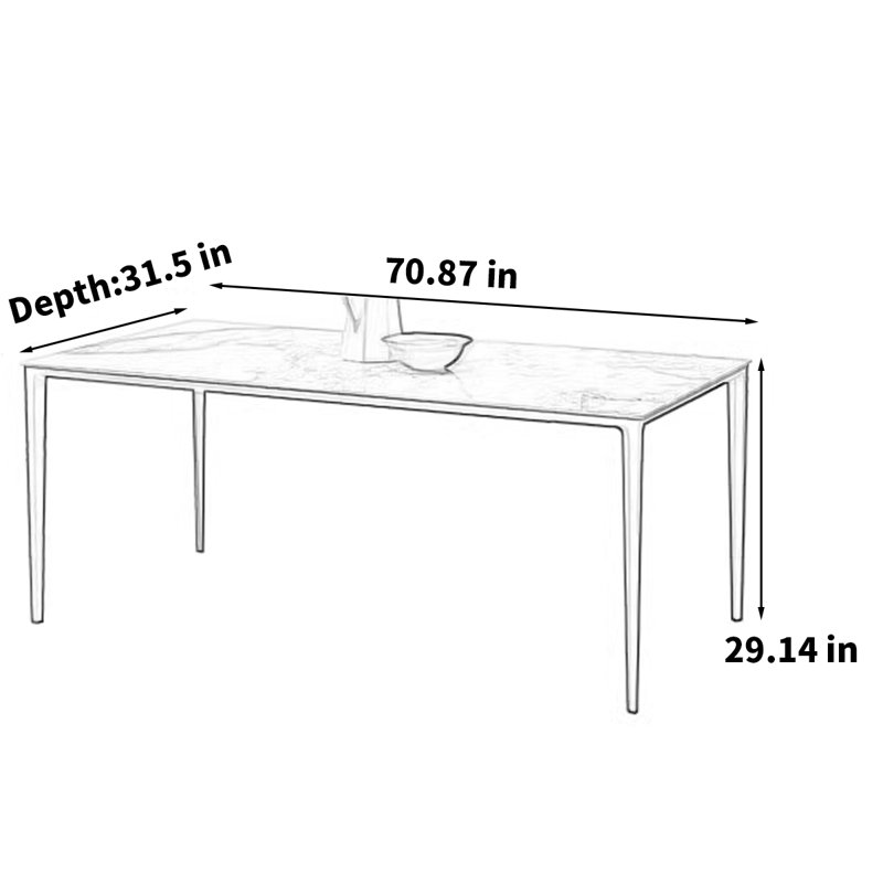 Genai, H 29,14 po x L 70,87 po x l 31,5 po