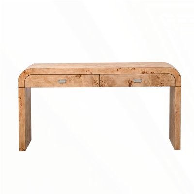 Modern Entryway Table with Burl Wood Veneer