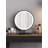Maurece Solid and Manufactured Wood Glass Top Makeup Vanity with Power Outlet-941805283