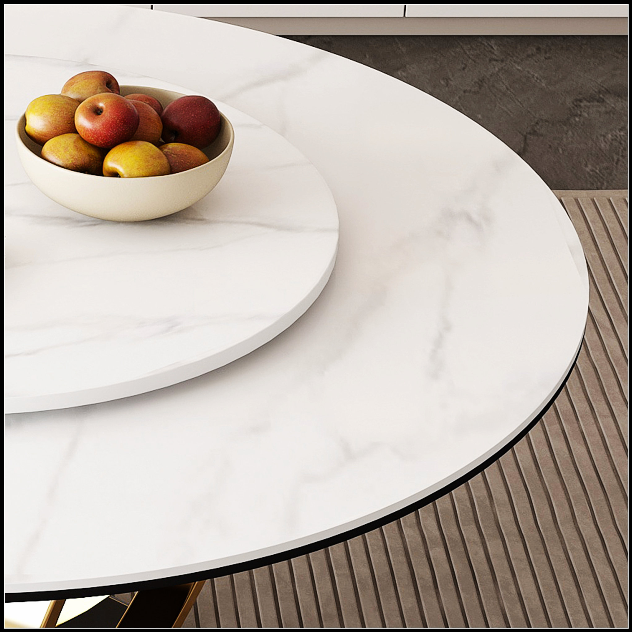 Gallery Detail: Mercer41 53 Inch Round Dining Table With 360 Smooth Lazy