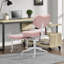 Chaise de bureau réglable à pieds croisés avec roulettes - Chaise de méditation et d'appoint avec support lombaire-1495640141