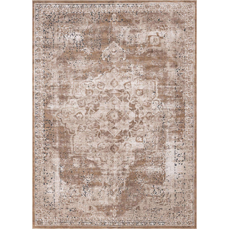 Tapis transitionnel Parrado de couleur blond, Rectangle 9 pi x 12 pi
