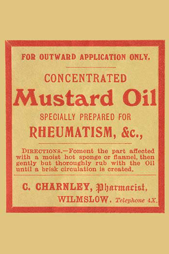 « moutard oil », art textuel, H 30 po x l 20 po