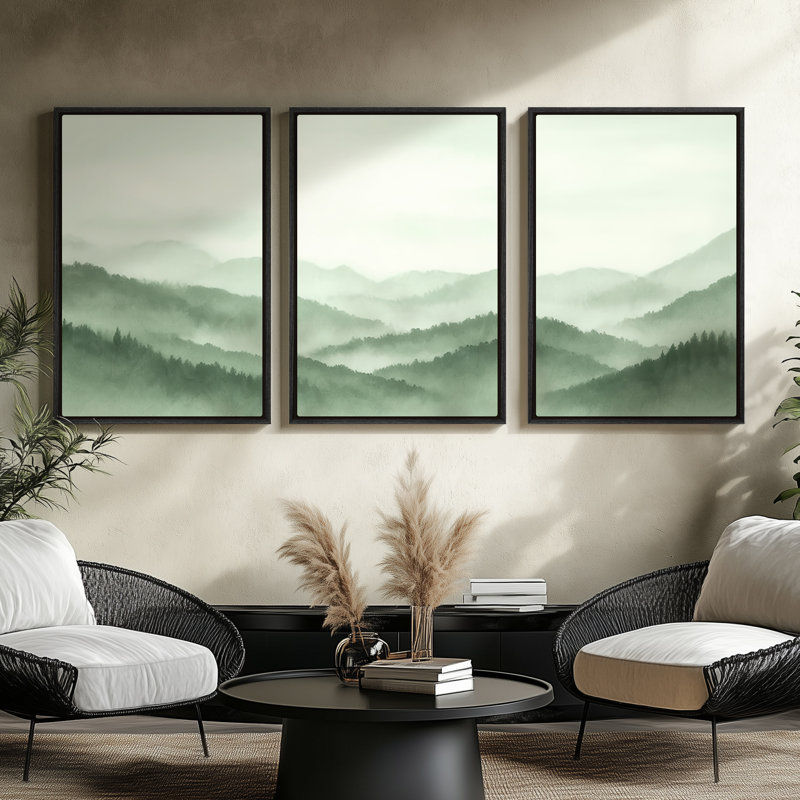 Framed Canvas Wall Art - Vintage Abstract Wall Prints for Bedroom, 24" H x 16" W, Black