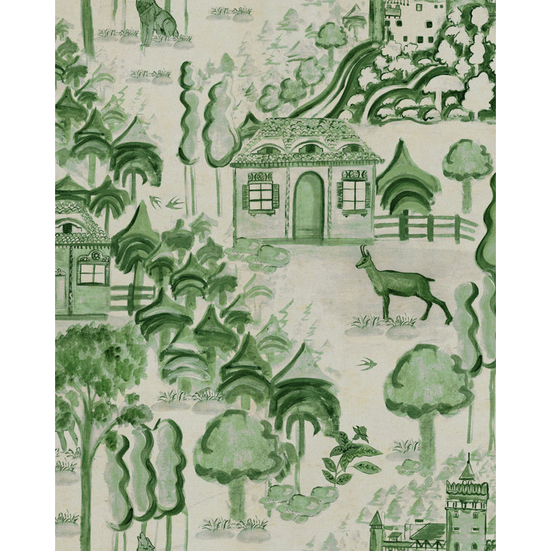 KERCSHDORF Taupe Wallpaper, Taupe/Green