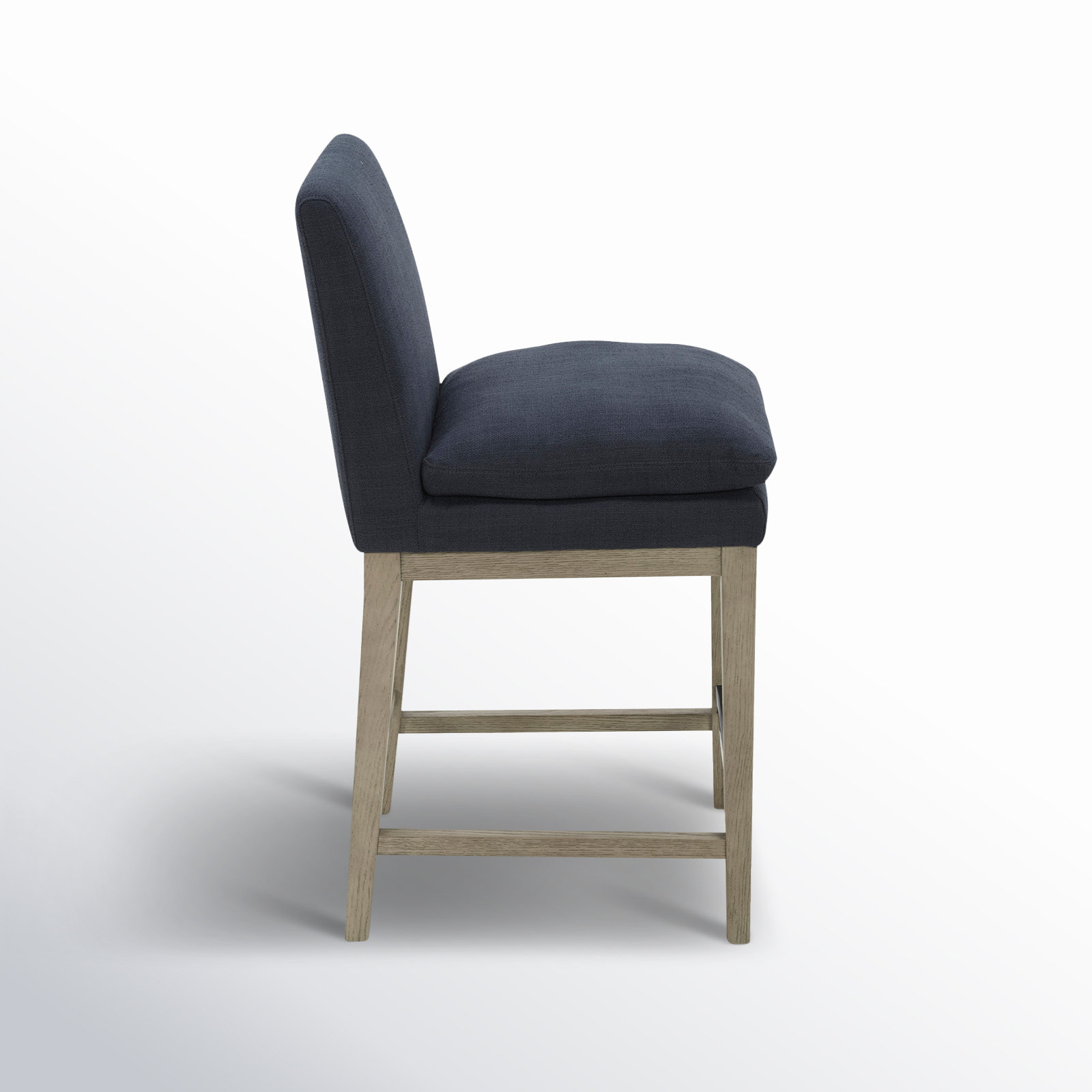 Bethea 26'' H Upholstered Counter Stool, Effie Insignia Blue Performance Linen