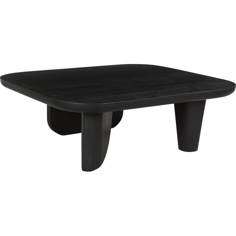 Black Solid Wood Sculptural Coffee Table