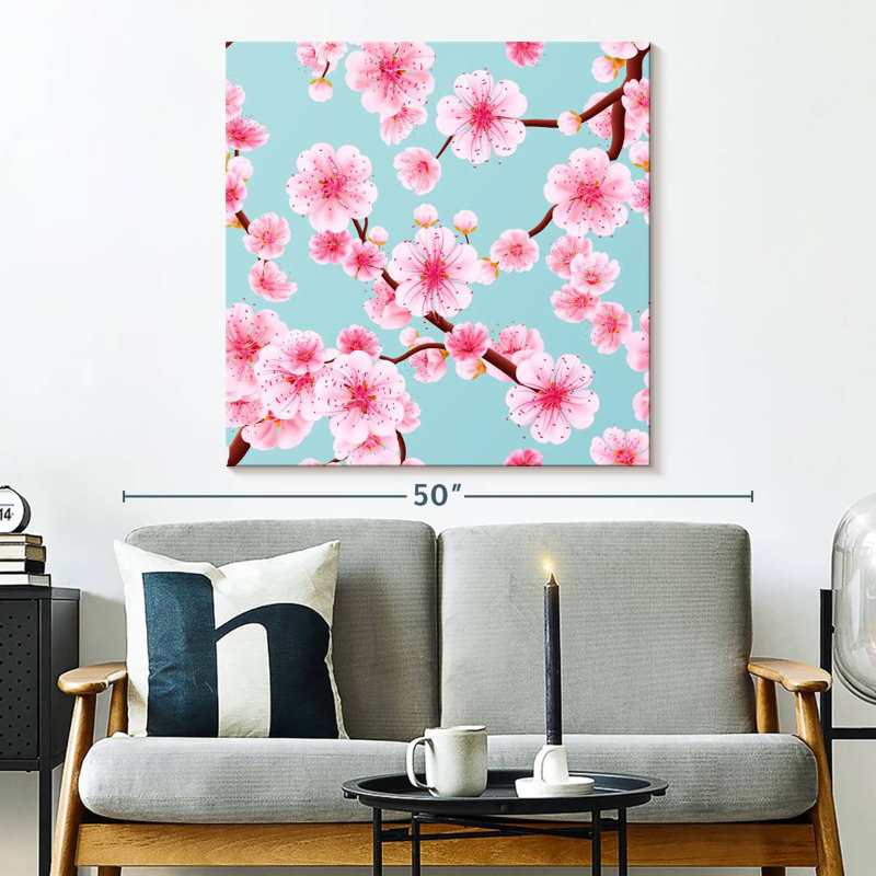 Harnek Pink Japanese Cherry Blossom, 33" H x 33" W
