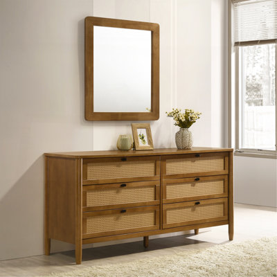 Commode 6 tiroirs avec miroir Vichy