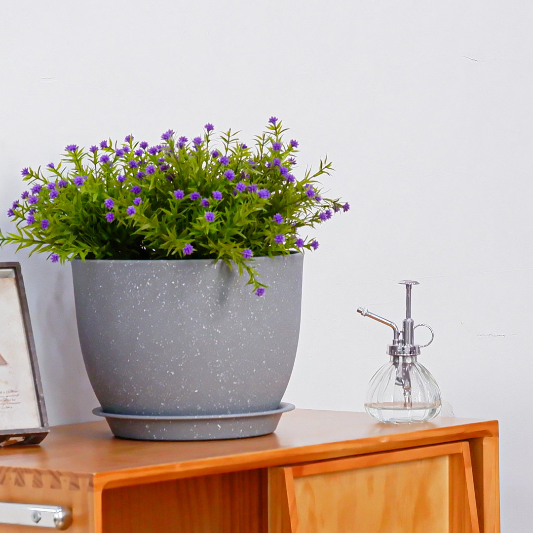 Gardrium Planters 12/10/9 Inch Plant Flower Pots With Drainage Hole Garden Indoor Outdoor Speckled Black Gardrium 