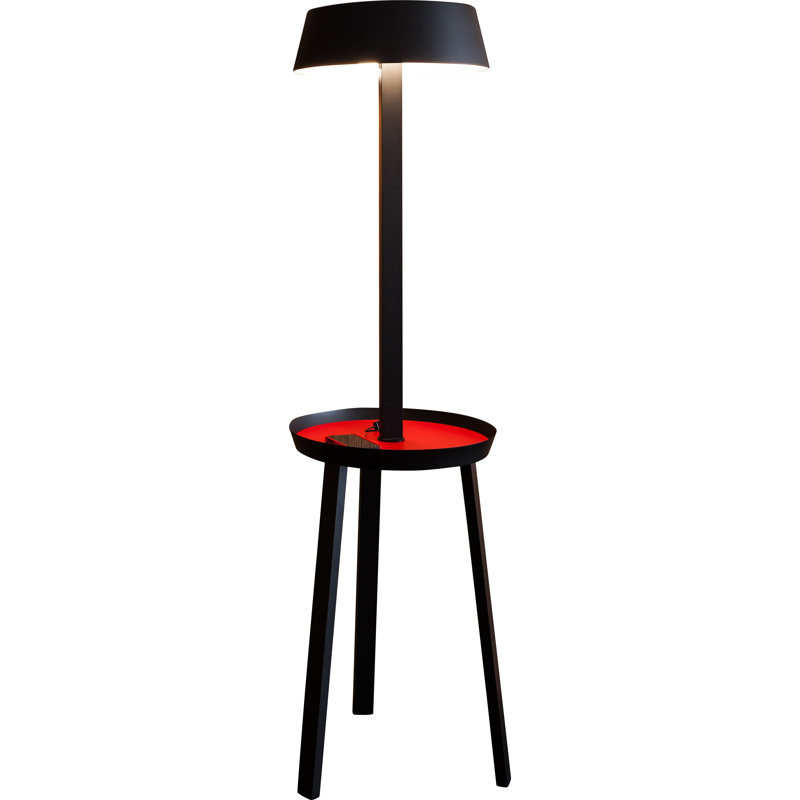 Carry Tray Table Floor Lamp, Matte Black