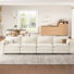 Jed 4 Seat Sofa, Modular Sectional Sofa, Beige