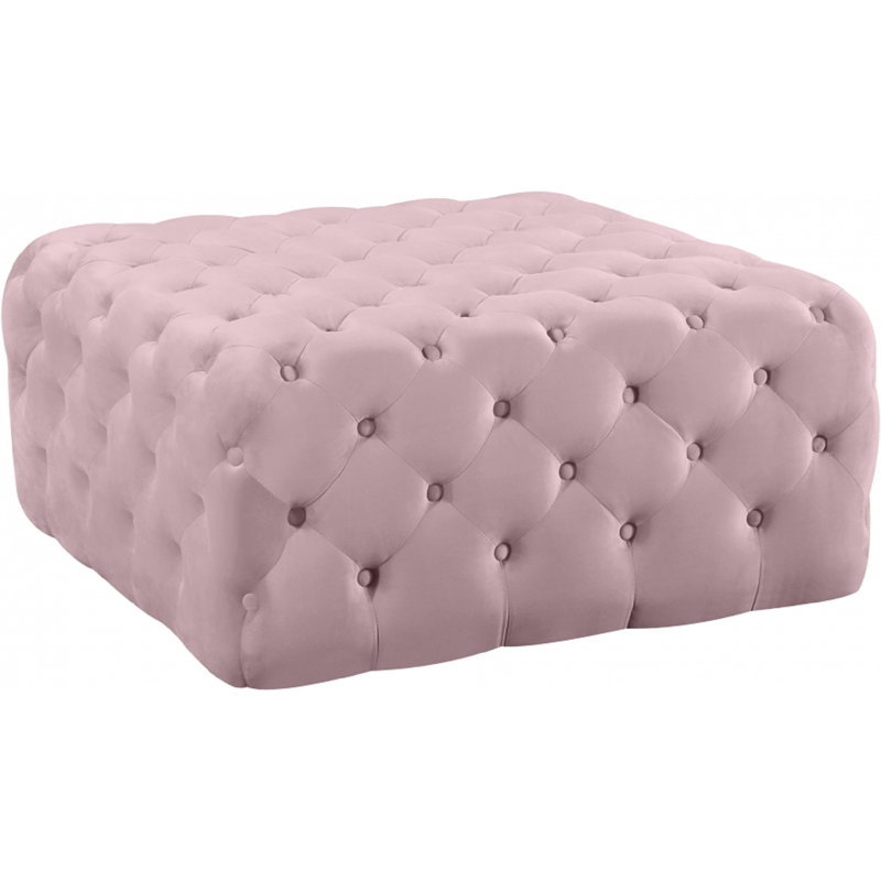 Crompton 83cm Wide Tufted Square Ottoman, Pink