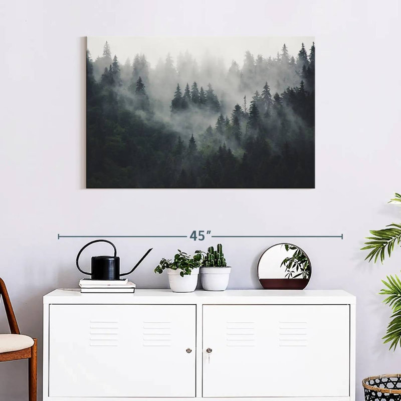 Misty Forest Mountain Canvas Print, 24" H x 36" W x 1.25" D