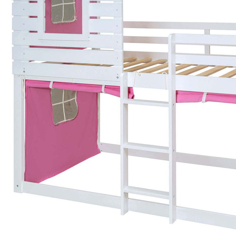 Lit superposé pour enfant Aasir, Simple, Rose
