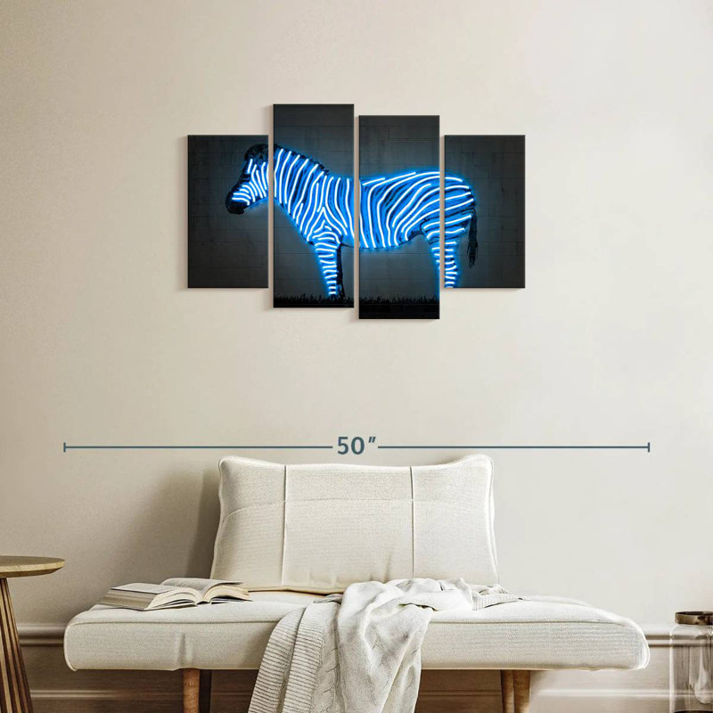 Brampt Glowing Zebra, 22" H x 36" W