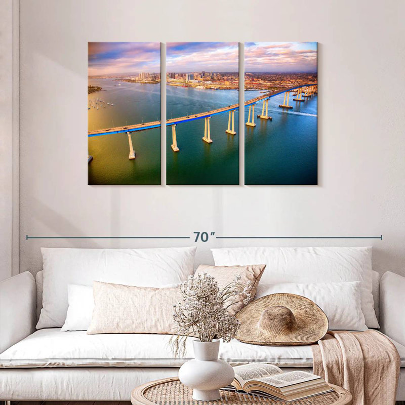 Lilie Coronado Bridge, horizon de la ville, H 28 po x l 45 po