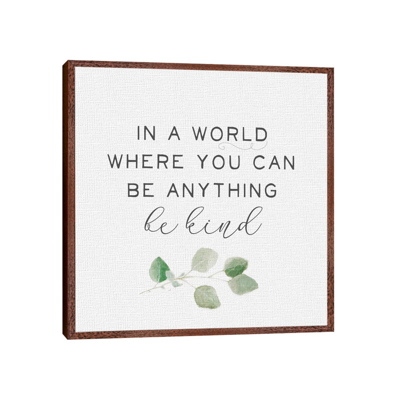 Inspired Life II 1 Piece Wall Art on Canvas, 66.04 cm H x 66.04 cm W, Classic Brown Wood Framed