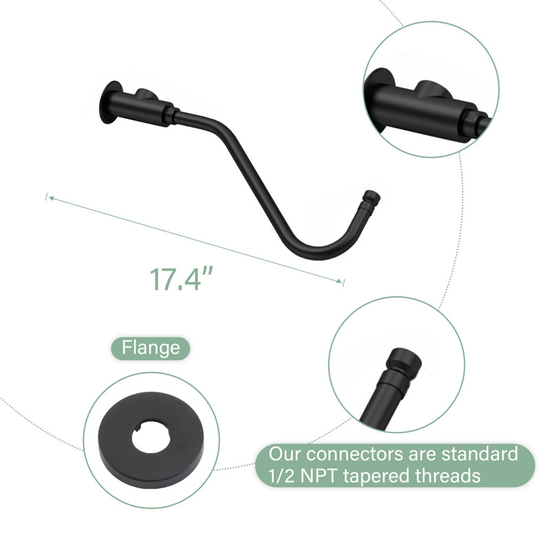 Full/Standard Dual Shower Head 1.8 GPM GPM, Matte Black