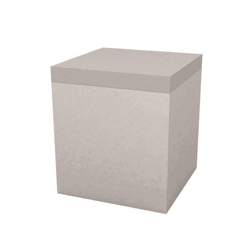 Jut Outdoor Ottoman with Cushion, Taupe